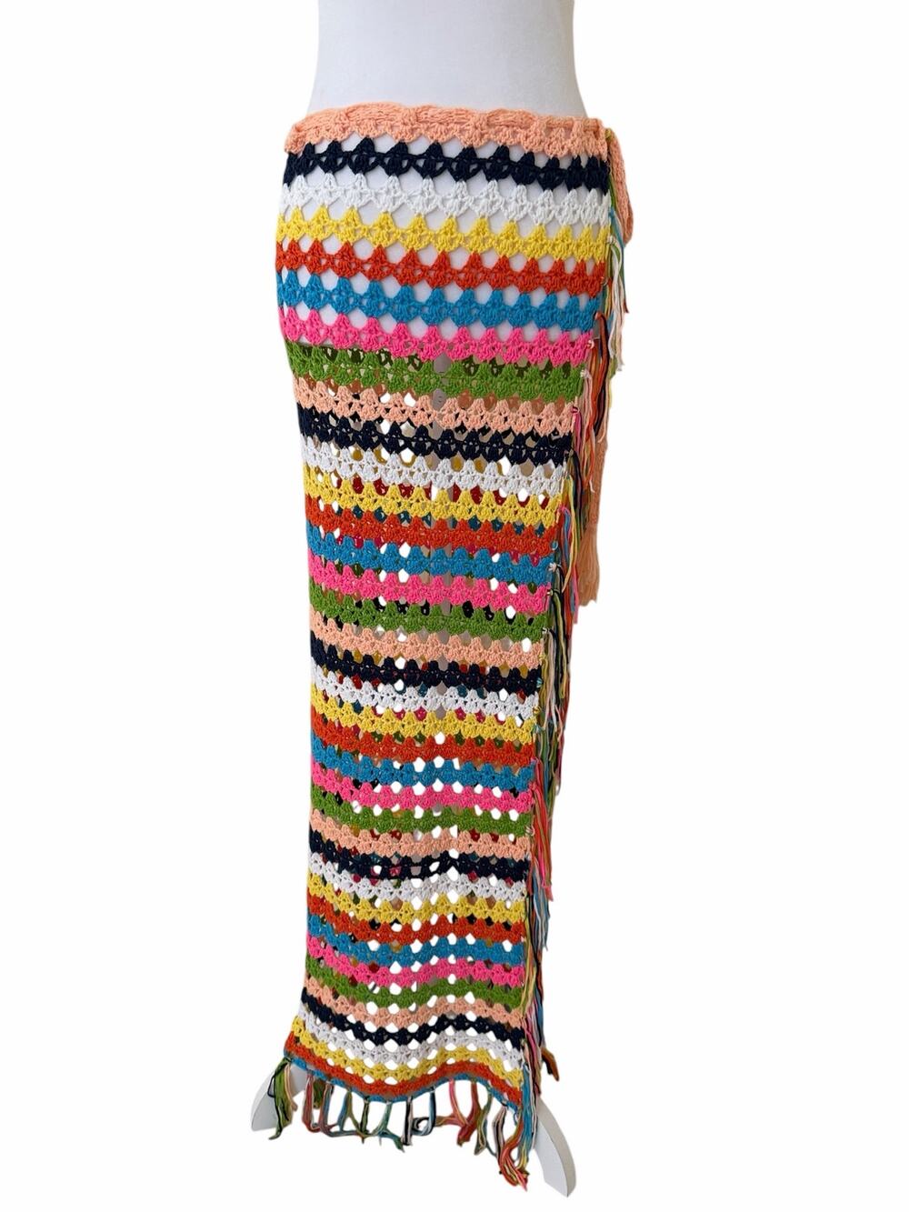 Hot & Delicious Women Multicolor Crochet Maxi Cover Up Size M - NWT